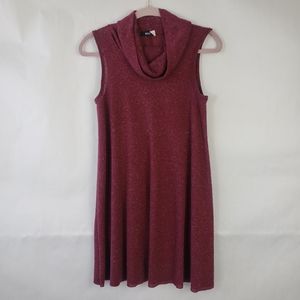BDG Womens Turtleneck Sweater Dress Sleeveless knit Burgundy Stretch Size Small